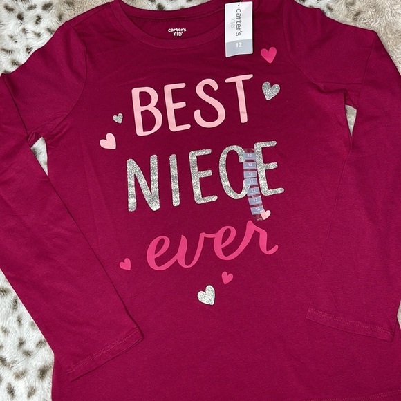 Carter’s Girl’s Burgundy Long Sleeve Top Size 12 - Picture 2 of 6